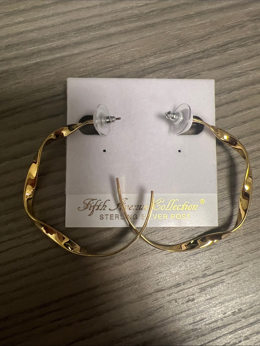 Fifth Avenue Collection Gold Twisted Hoop Earrings